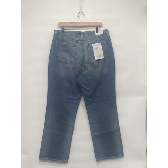Pistola Women’s Cassie Super High Rise Straight Jeans Sz 33 Belmont Distressed - Picture 2 of 6